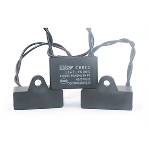 品牌CBB61空調(diào)內(nèi)外風(fēng)機(jī)插片電容450V1.5UF 風(fēng)機(jī)啟動(dòng)電容四插片